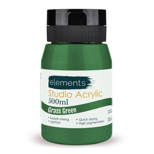 Elements Artists Acrylic 500ml — Grass Green