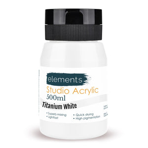 Elements Artists Acrylic 500ml — Titanium White