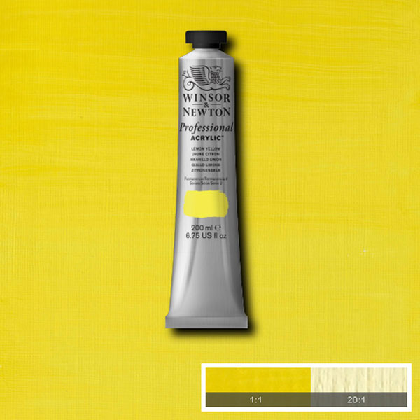 Winsor & Newton Professional Acrylic 200ml — Lemon Yellow