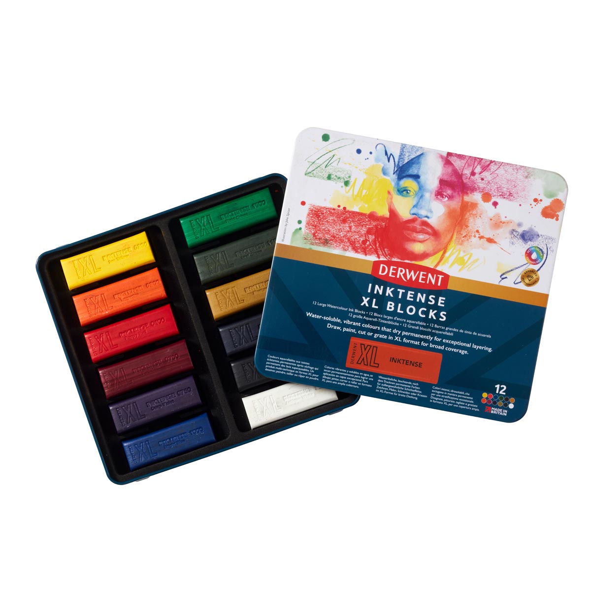 Derwent Inktense XL Blocks Tin of 12