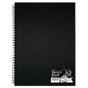Wire-O Black Sketch Book Portrait 200g — A3