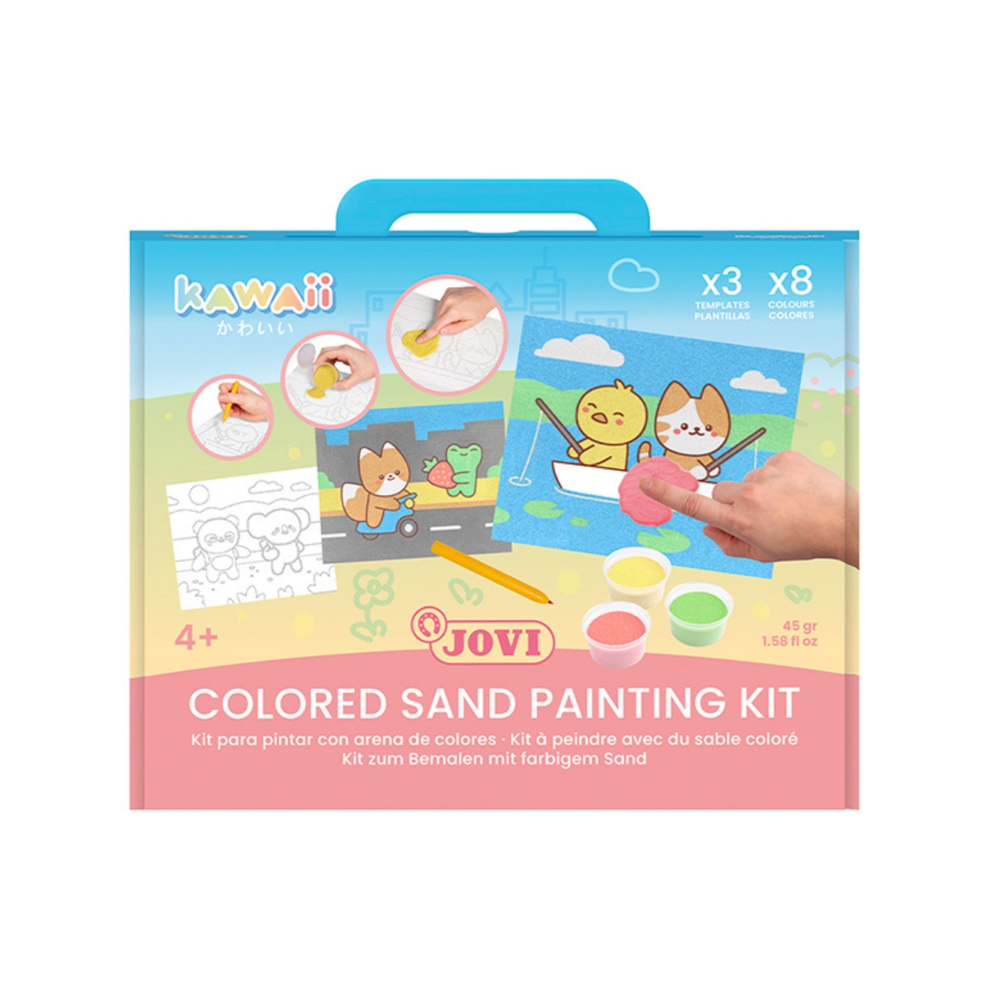 Jovi Kawaii Sand Painting Kit - 8 Colours and 3 Templates