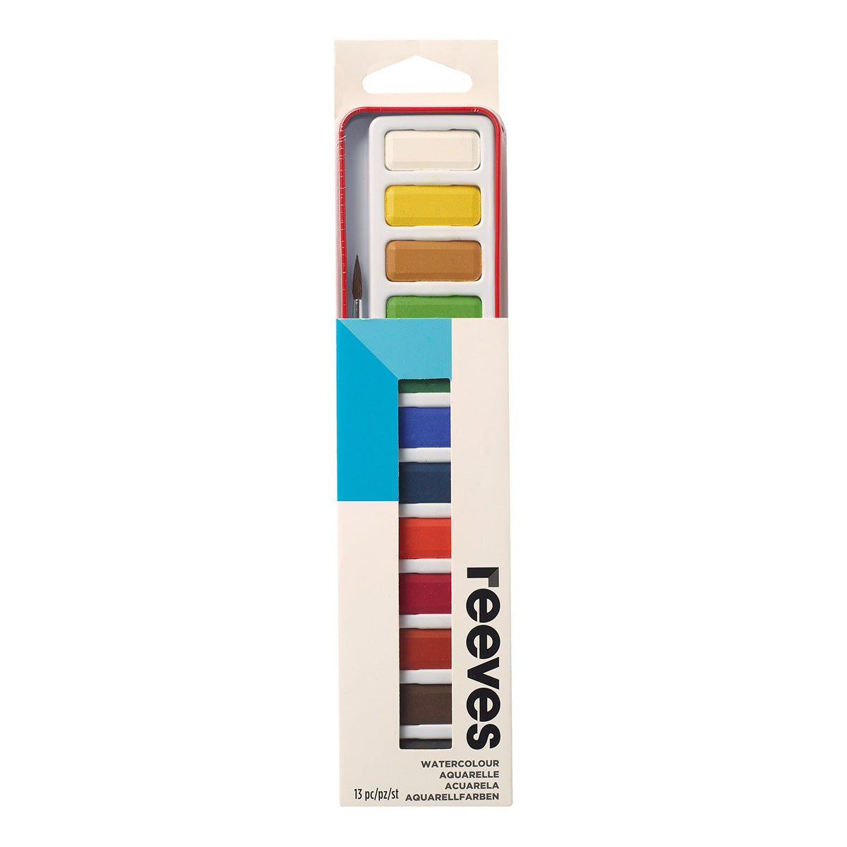 Reeves 12 Watercolour Tin Set plus Paint Brush