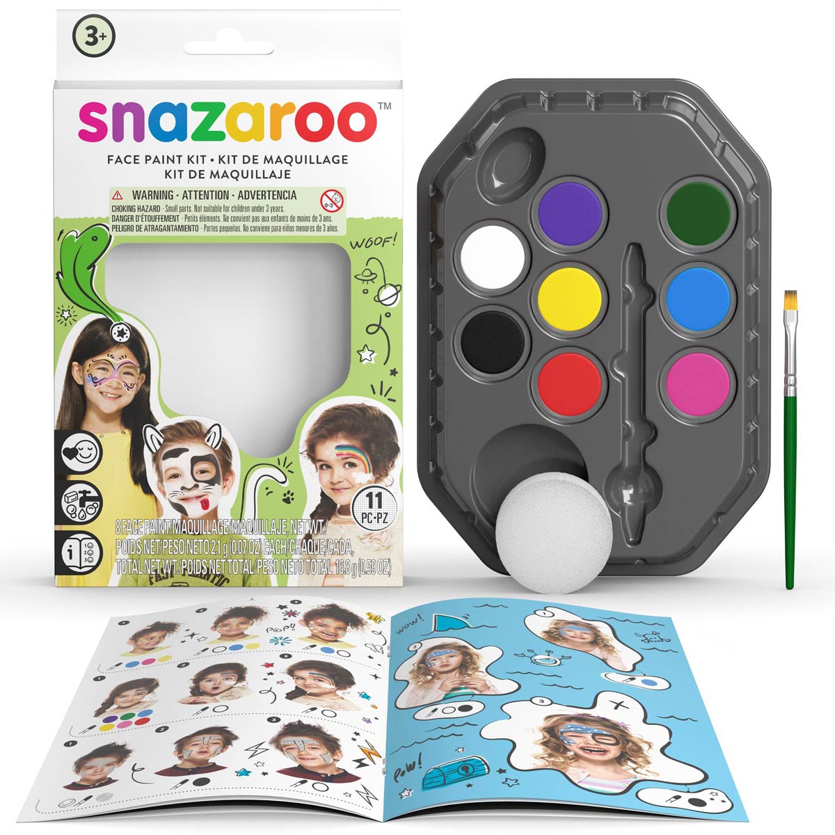 Snazaroo Rainbow Face Painting Kit (Green Box)