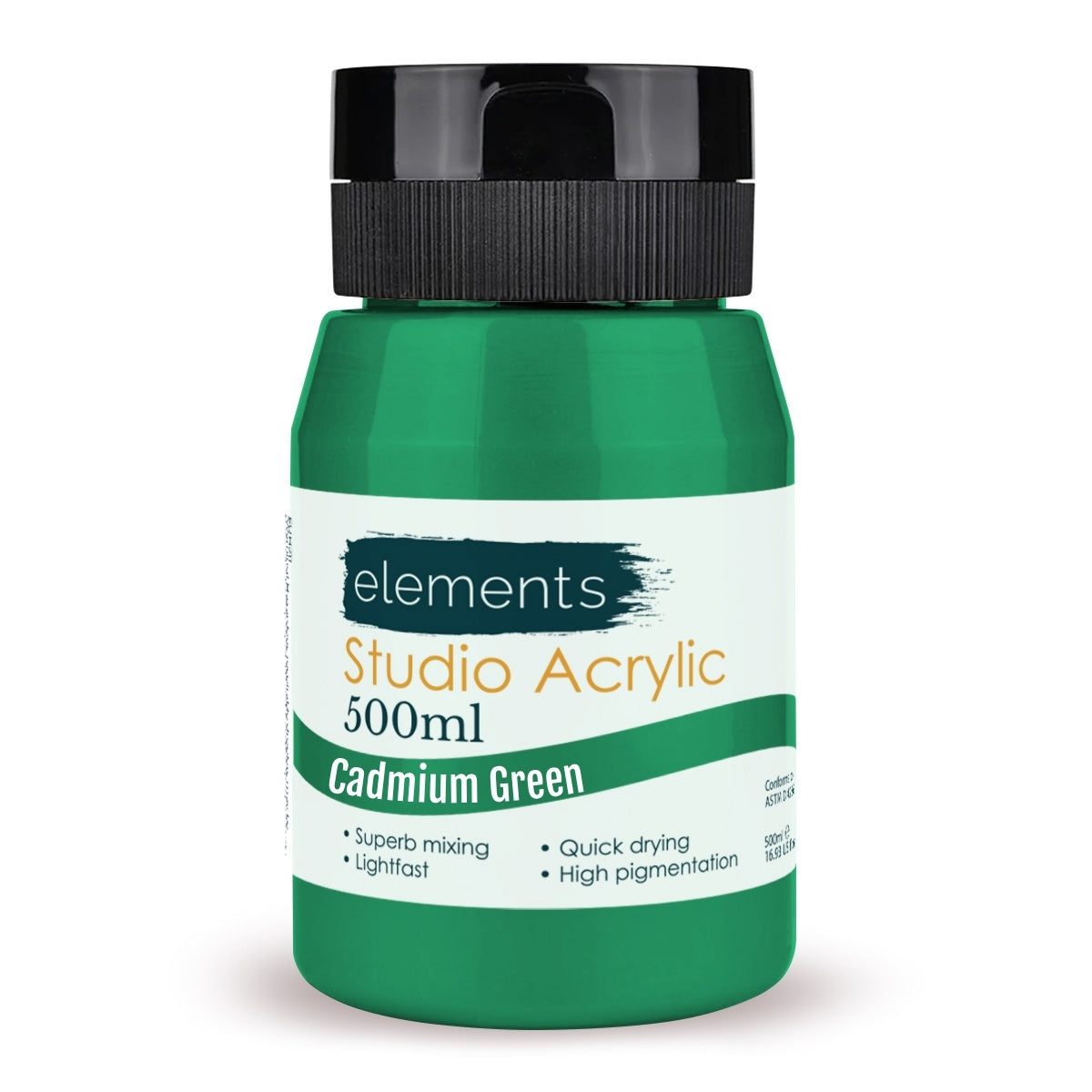 Elements Artists Acrylic 500ml — Cadmium Green