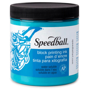 Speedball Water-Soluble Block Printing Ink 236ml (8oz) - Turquoise