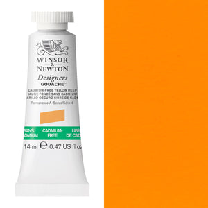 Winsor & Newton Designers' Gouache 14ml - Cadmium-Free Yellow Deep