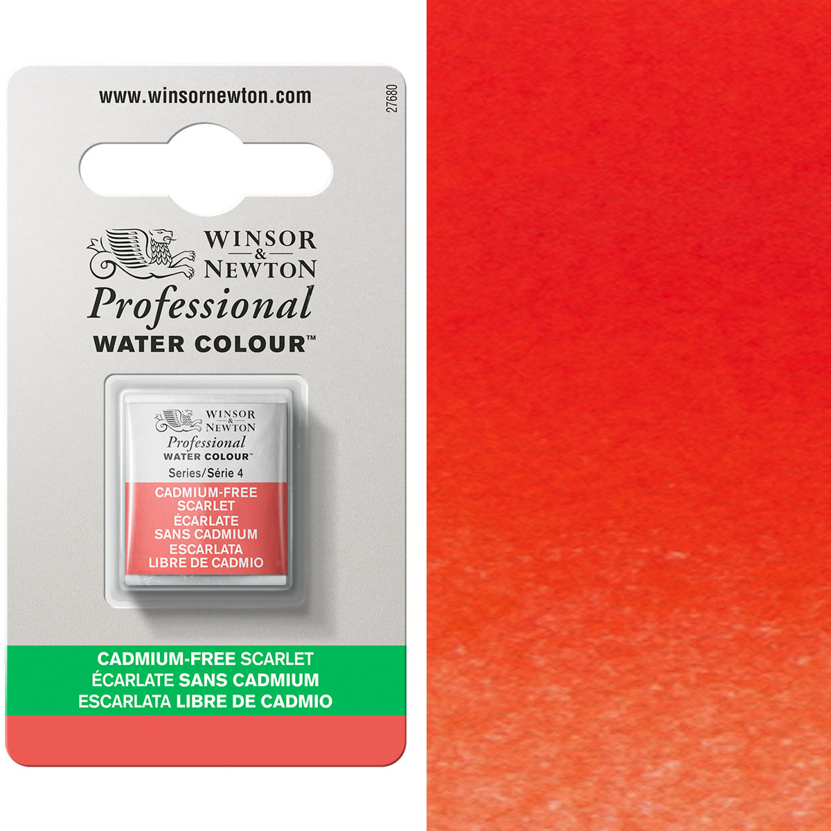 Winsor & Newton Professional Watercolour Half Pan — Cadmium-Free Scarlet