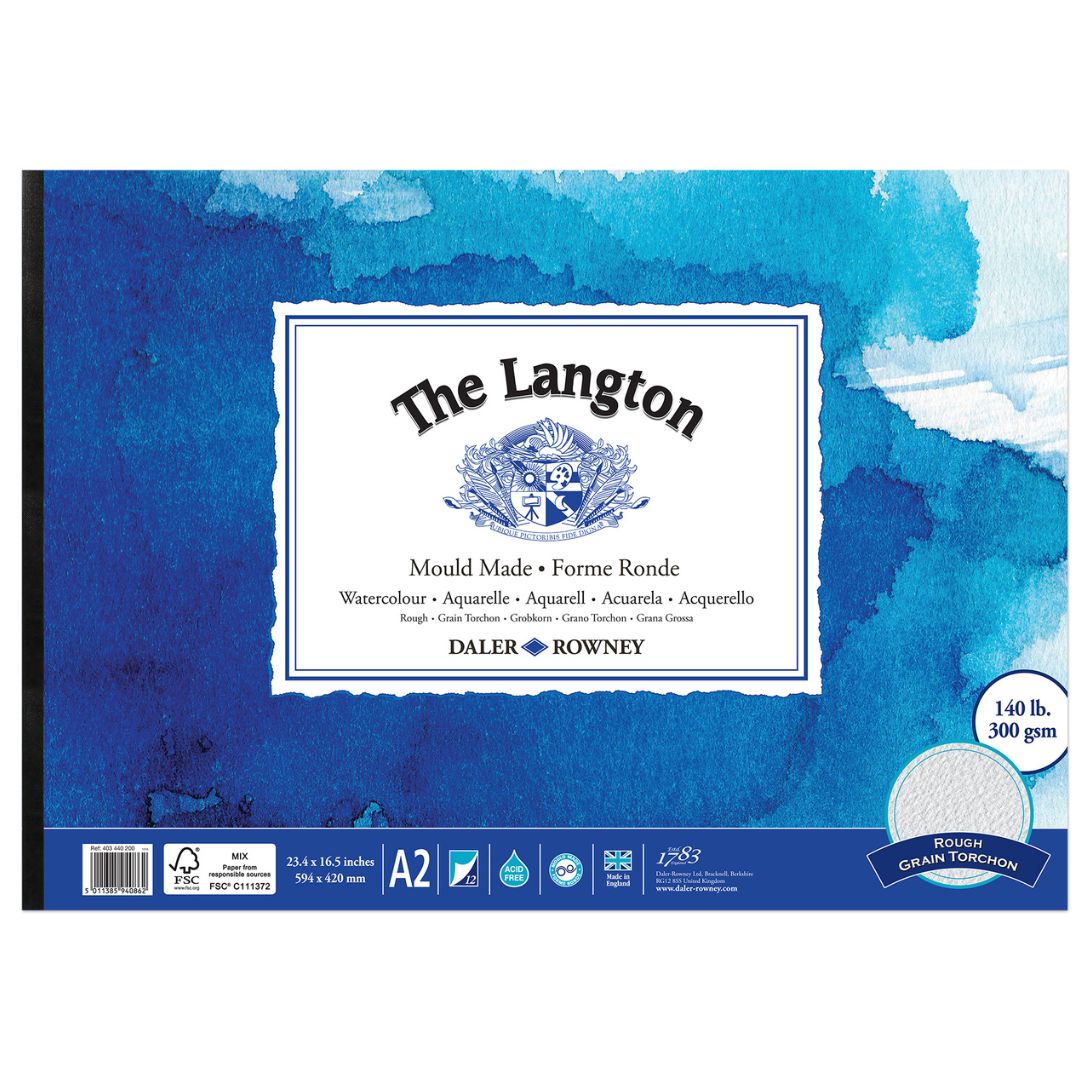 Daler Rowney Langton Watercolour Rough Pad A2 300gsm 12 Sheets