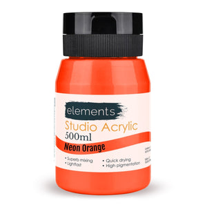 Elements Artists Acrylic 500ml — Neon Orange