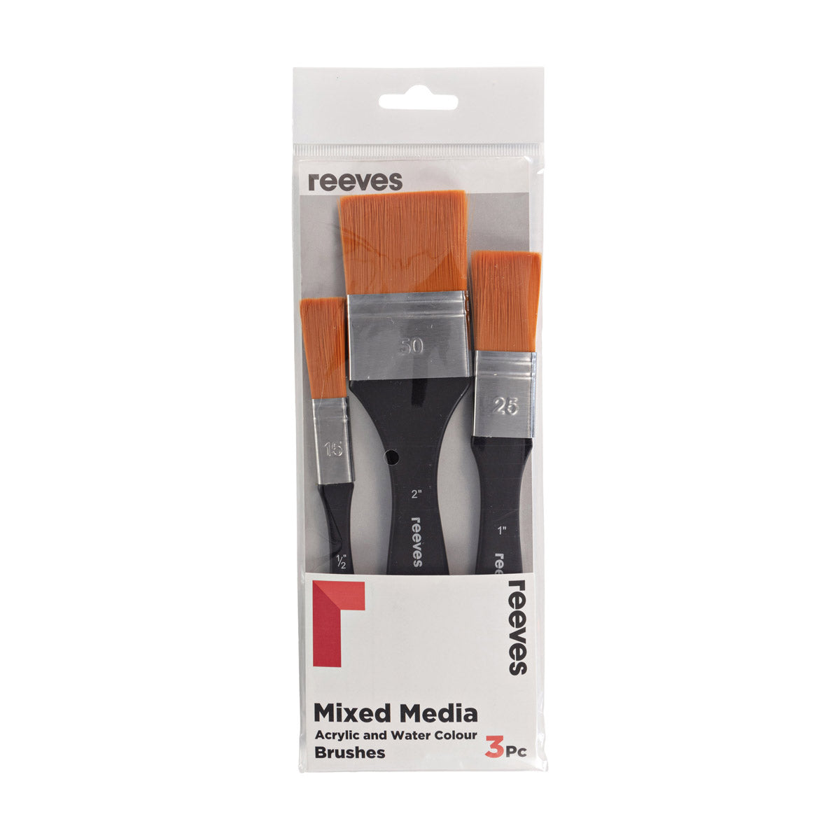 Reeves Mixed Media Brush Set Short Handle x 3 Large