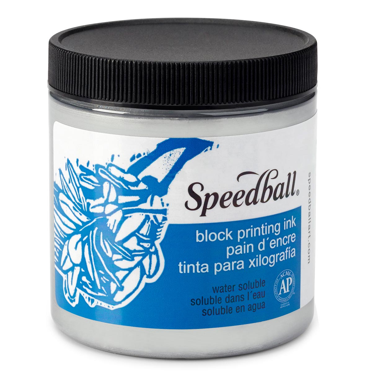 Speedball Water-Soluble Block Printing Ink 236ml (8oz) - Silver