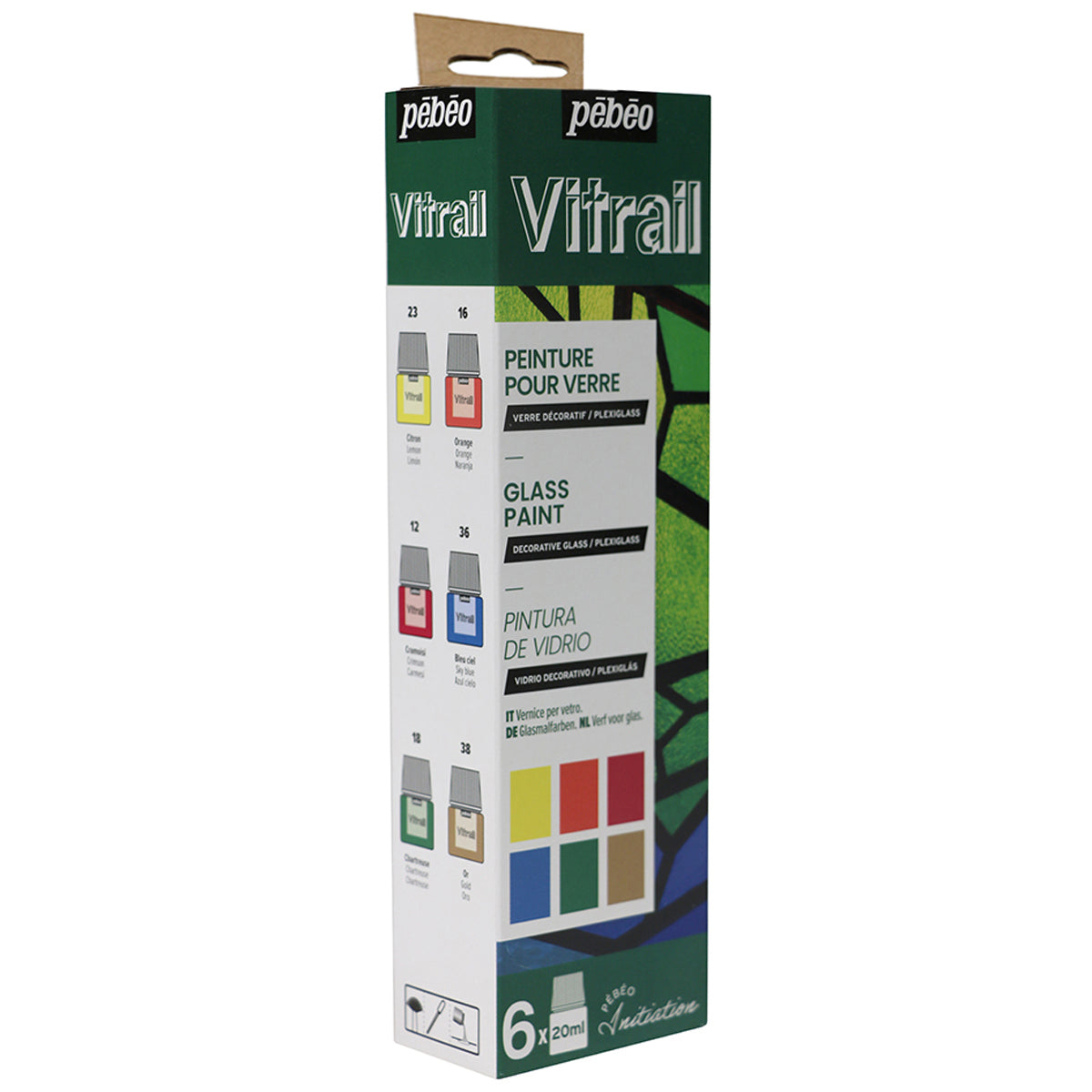 Vitrail - Initiation Set 6x20ml Assorted Colours - Glass Paint