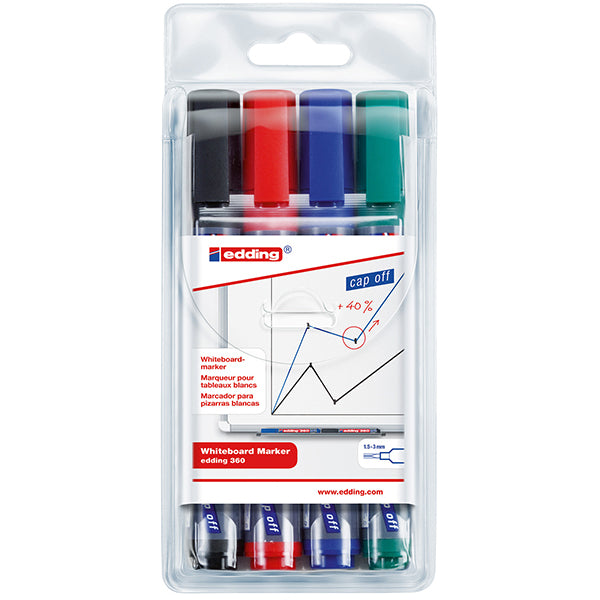 Edding 360 Whiteboard Marker Wallet of 4