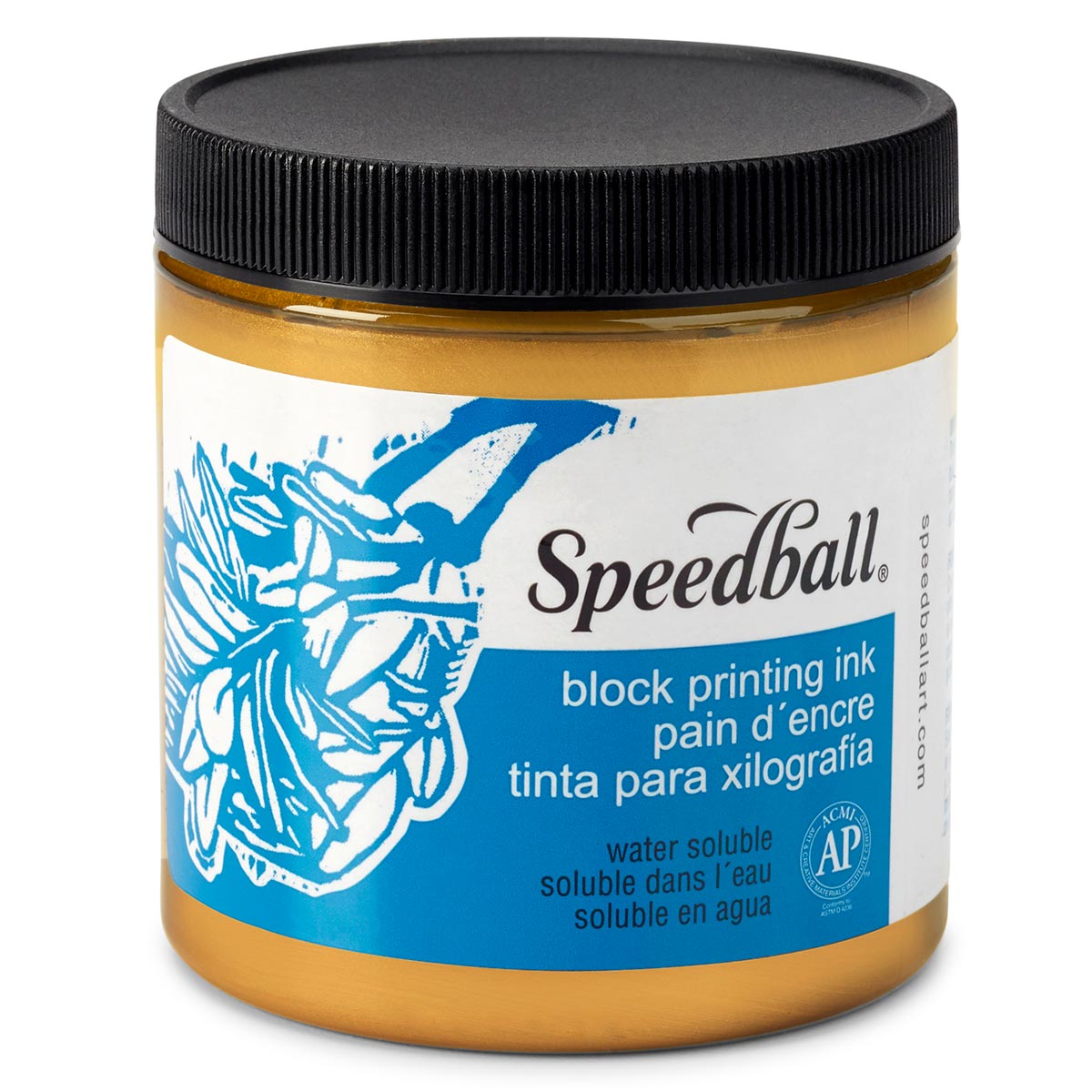 Speedball Water-Soluble Block Printing Ink 236ml (8oz) - Gold