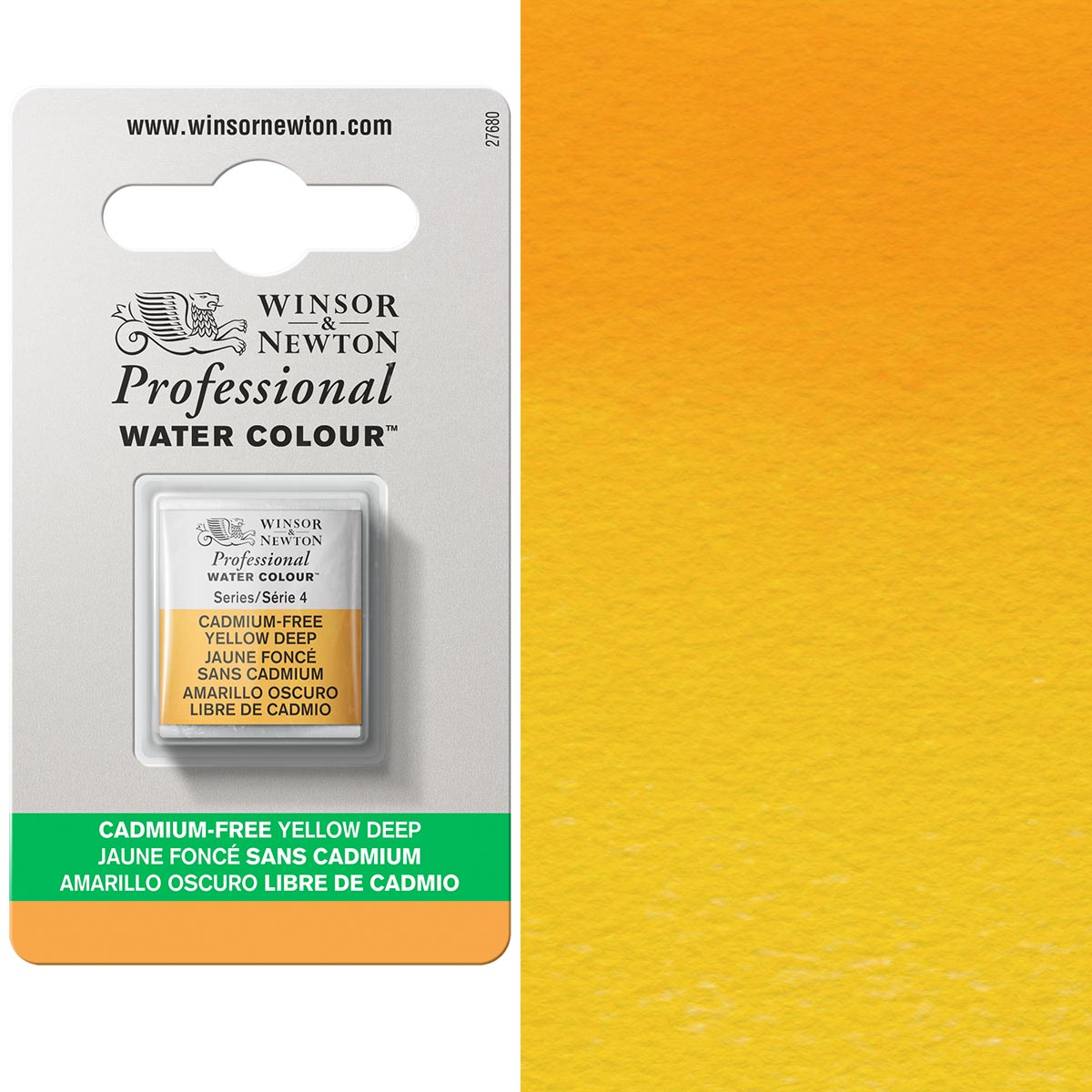 Winsor & Newton Professional Watercolour Half Pan — Cadmium-Free Yellow Deep