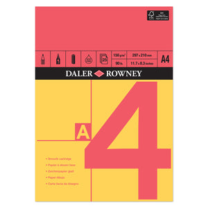 Daler-Rowney Red and Yellow Gummed Pad A4 150gsm 25 sheets