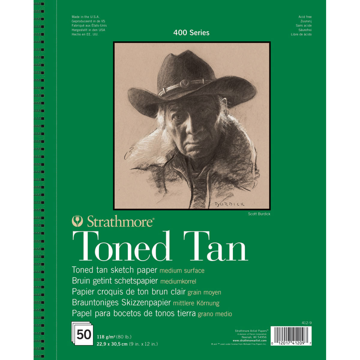 Strathmore 400 Series Toned Tan Sketch Pad – 9" x 12", 50 Sheets, 118gsm