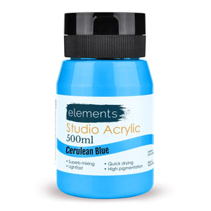 Elements Artists Acrylic 500ml — Cerulean Blue
