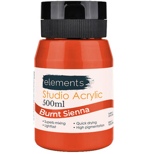 Elements Artists Acrylic 500ml — Burnt Sienna