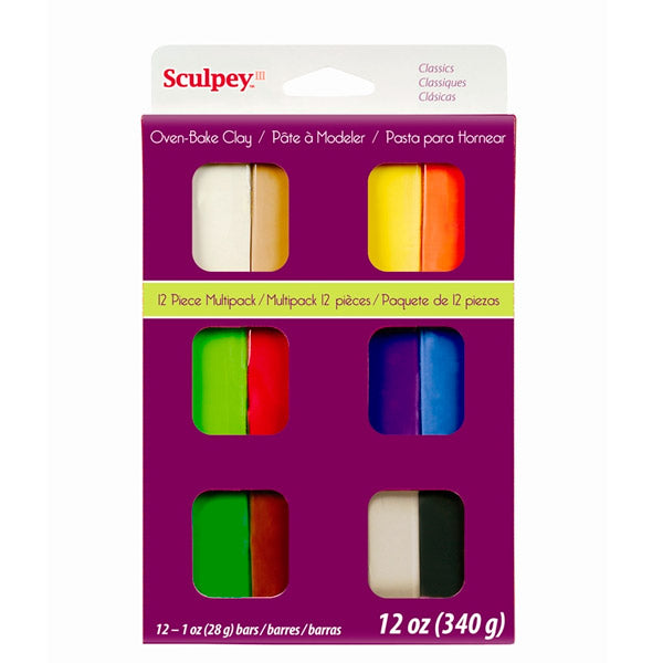Sculpey III Multi Pack – Classics, 12 x 1oz