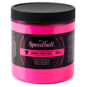 Speedball Fabric Screen Printing Ink 236ml (8oz) Fluorescent - Magenta