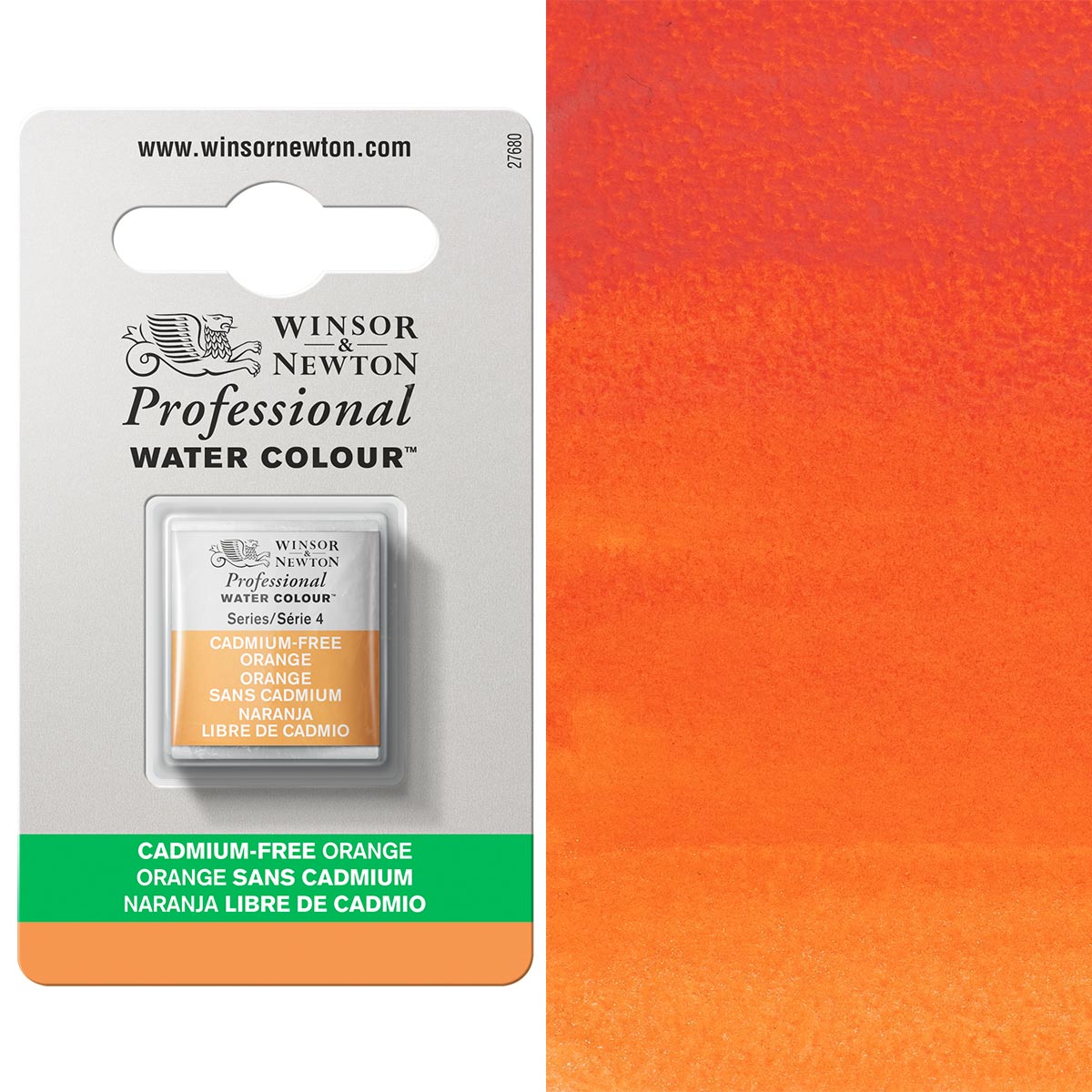 Winsor & Newton Professional Watercolour Half Pan — Cadmium-Free Orange
