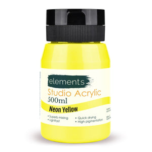 Elements Artists Acrylic 500ml — Neon Yellow