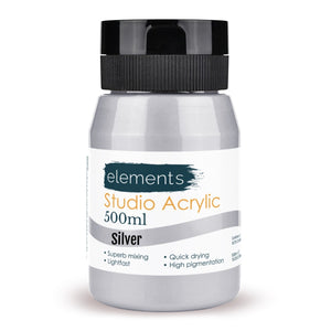 Elements Artists Acrylic 500ml — Silver