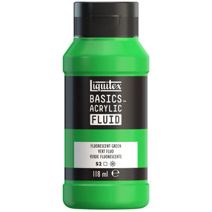 Liquitex Basics Acrylic Fluid — Fluorescent Green S2
