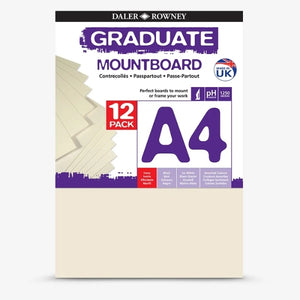 Daler Rowney A4 Graduate Mountboard 12 Pack Ivory