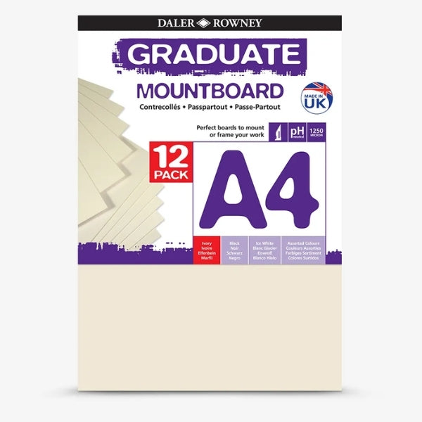 Daler Rowney A4 Graduate Mountboard 12 Pack Ivory