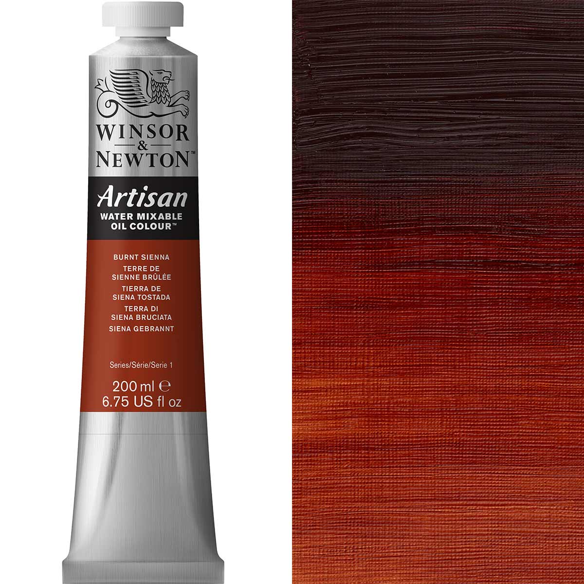Winsor & Newton Artisan Water Mixable Oil 200ml — Burnt Sienna