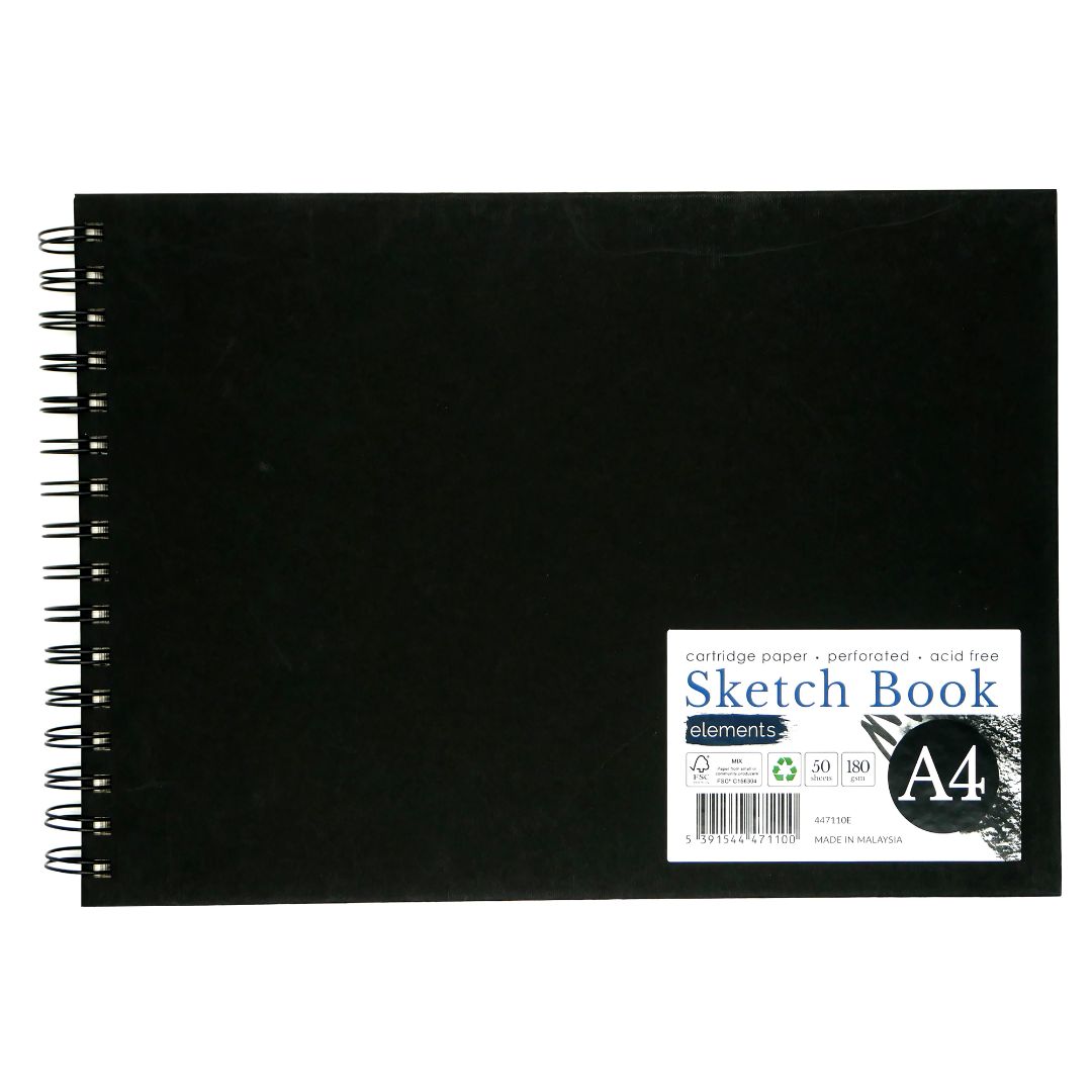 Elements Wire-O Hard Cover Sketch Book Landscape — A4