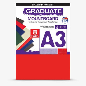 Daler Rowney A3 Graduate Mountboard 8 Pack Assorted