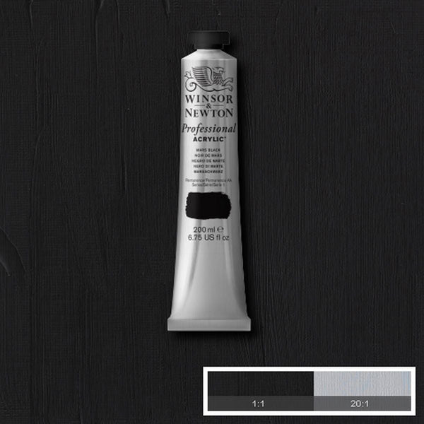 Winsor & Newton Professional Acrylic 200ml — Mars Black