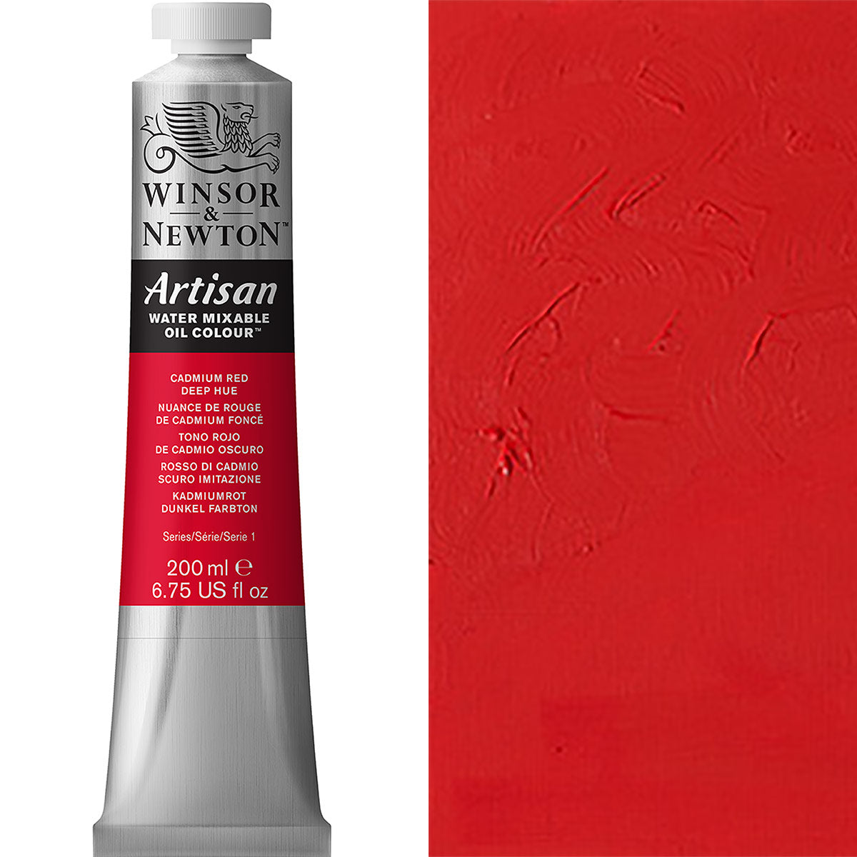 Winsor & Newton Artisan Water Mixable Oil 200ml — Cadmium Red Deep Hue