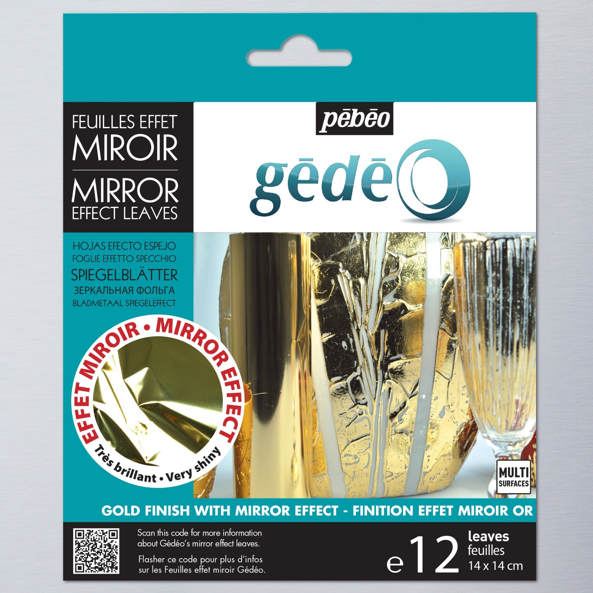 Gedeo Pack Of 12 Mirror Effect Metal Leaves