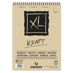 Canson XL Kraft Spiral Pad A3 90gsm 60 Sheets