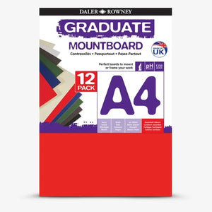 Daler Rowney A4 Graduate Mountboard 12 Pack Assorted