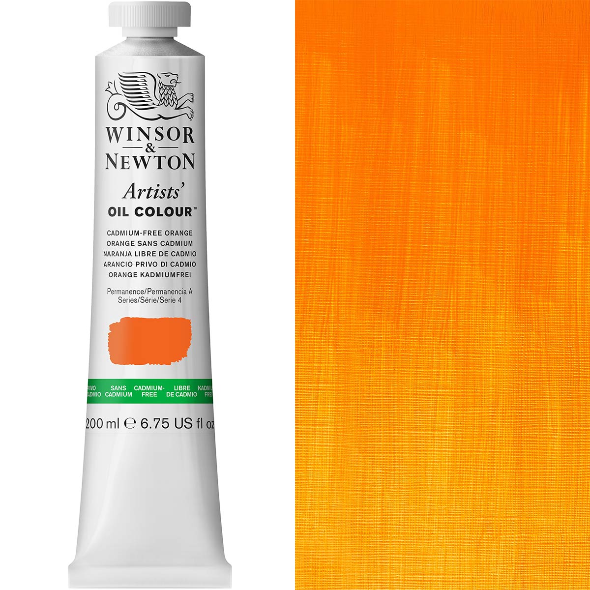 Winsor & Newton Artists' Oil Colour 200ml - Cadmium-Free Orange