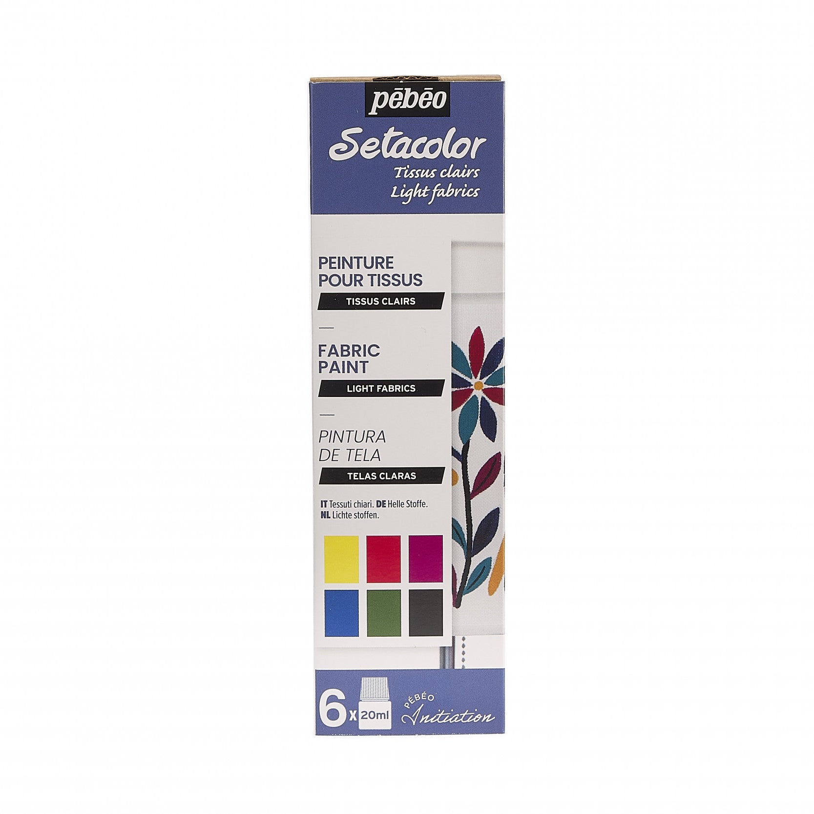 Setacolour Matt Light Fabric Paint Initiation Set - 6 x 20ml