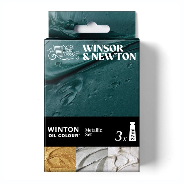 W&N Winton Oil Colour 3 x 37ml Tubes Metallic Set