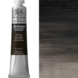 Winsor & Newton Artisan Water Mixable Oil 200ml — Ivory Black