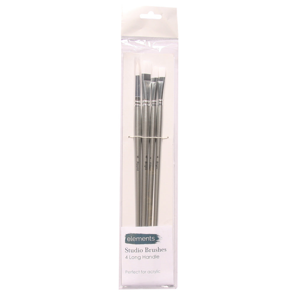 Elements Studio Brush Set of 4 Long Handle
