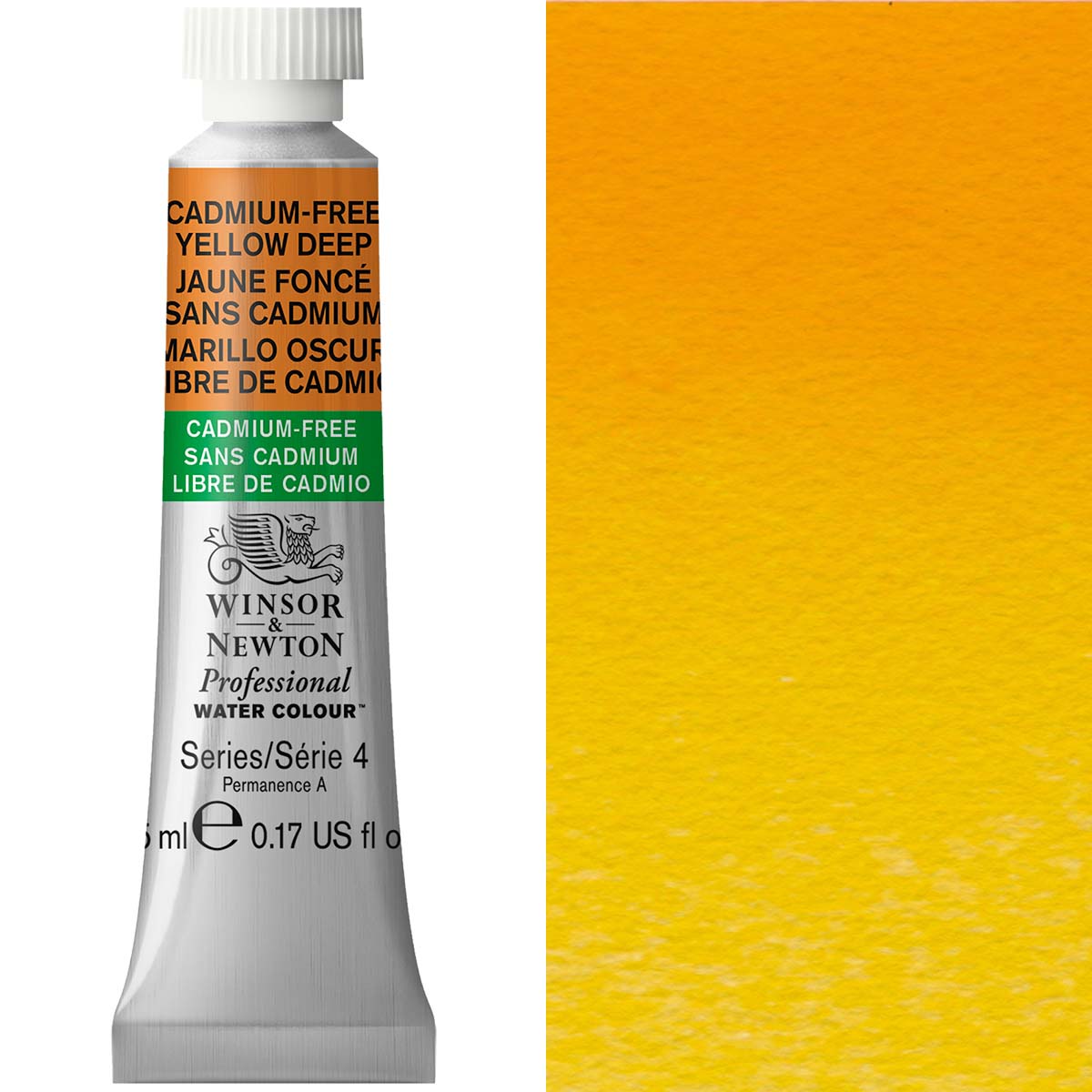 Winsor & Newton Professional Watercolour 5ml — Cadmium-Free Yellow Deep
