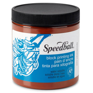 Speedball Water-Soluble Block Printing Ink 236ml (8oz) - Brown