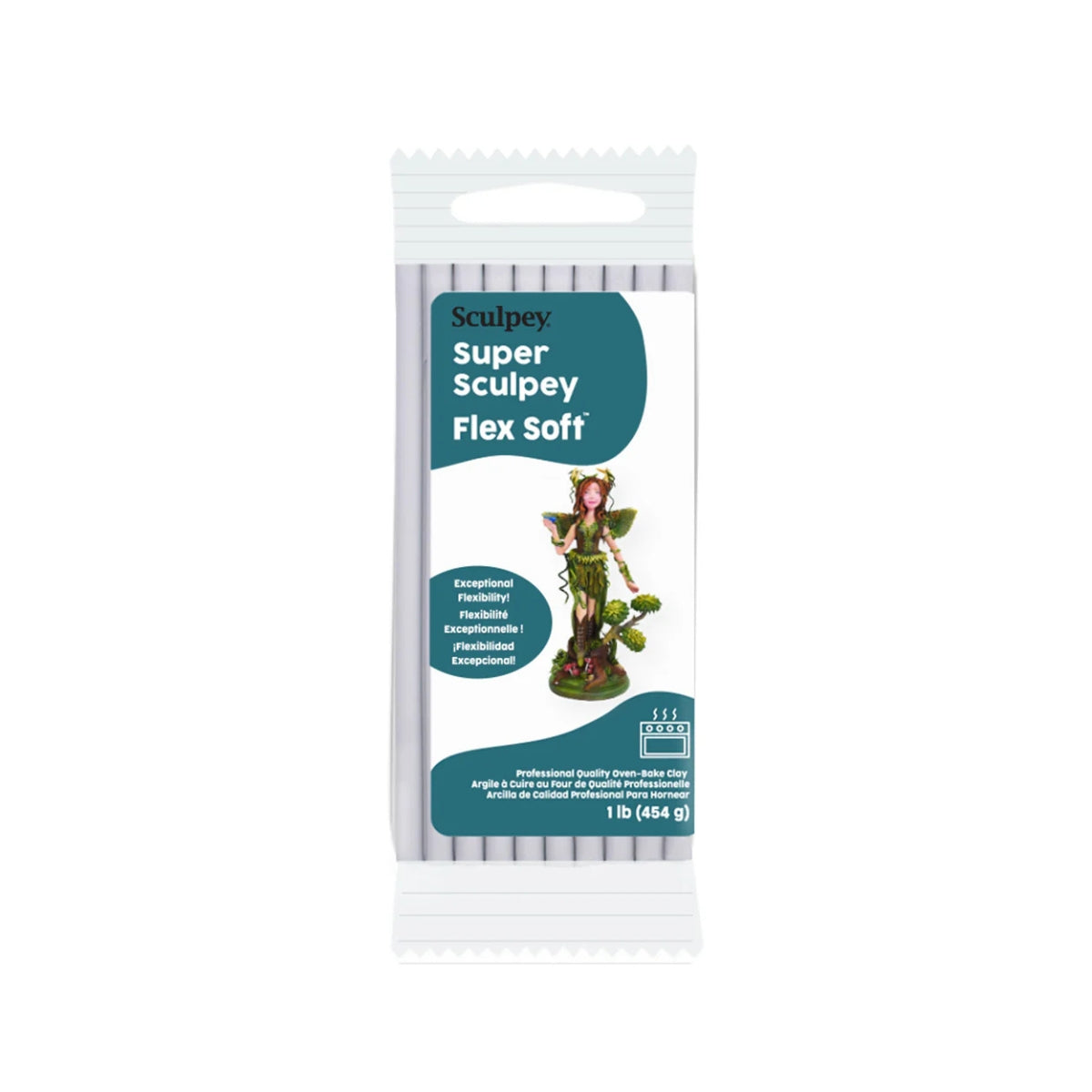 Super Sculpey Flex Soft - Gray, 1 lb (454 g)
