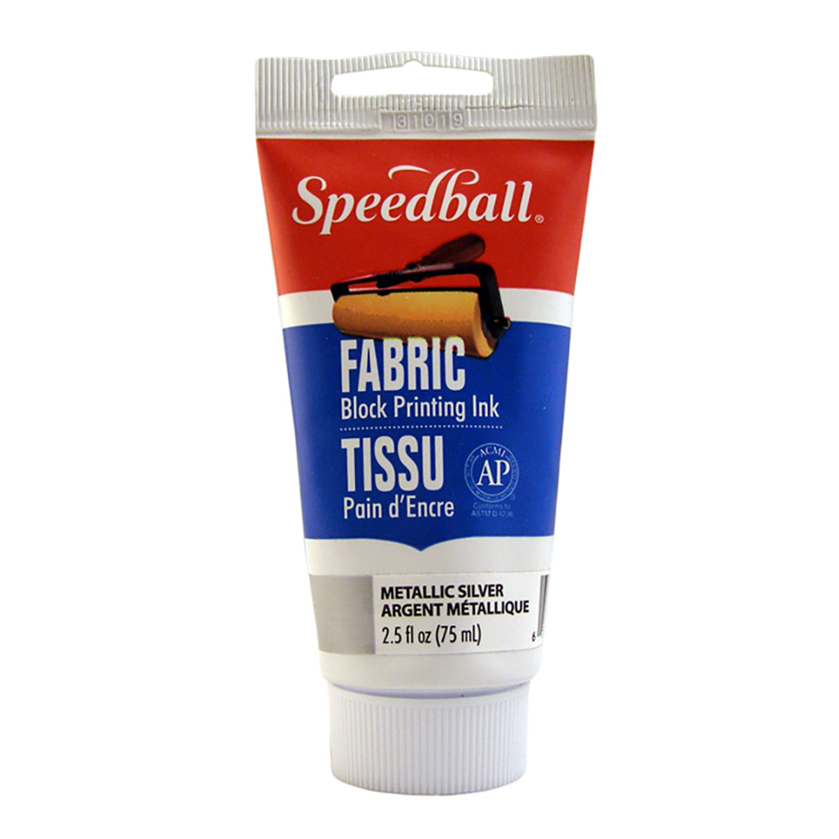 Speedball Fabric Block Printing Ink 75cc (2.5oz) - Metallic Silver