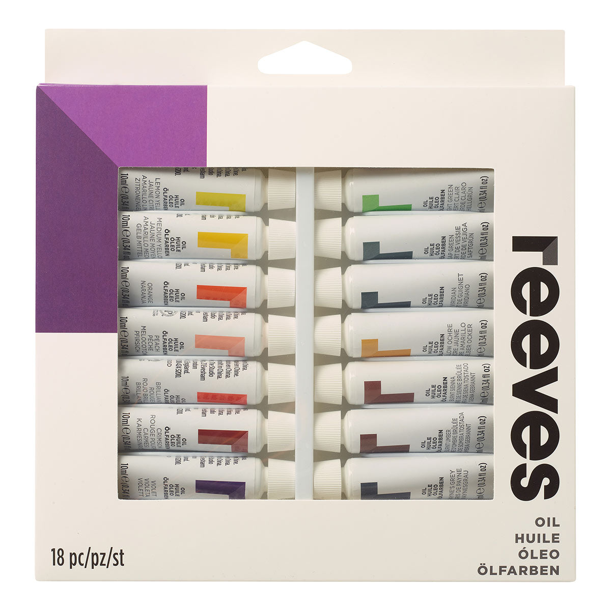 Reeves - Fine Oil 10ml - 18 Tube Set
